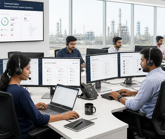 Support Ticketing & Field Service Management System For Chemical Industry