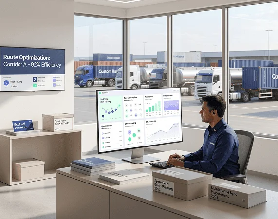 Transport management system customisation based on cargo type fleet size fuel policies maintenance rules and ERP integrations