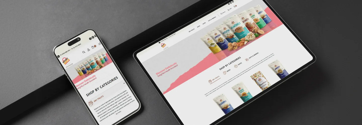Web Designing & Development For Dry Fruit Basket